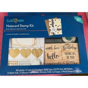 Hello Hobby Notecard Stamp Kit 357 Pieces Includes Foil & Glitter Embellishments